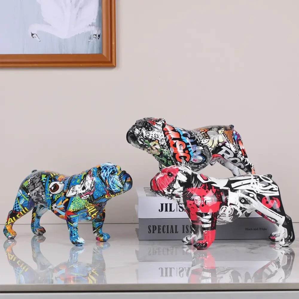 Graffiti Bulldog Figurine