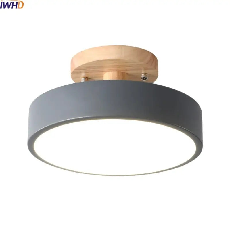 Gray Acrylic Wood Ceiling Light