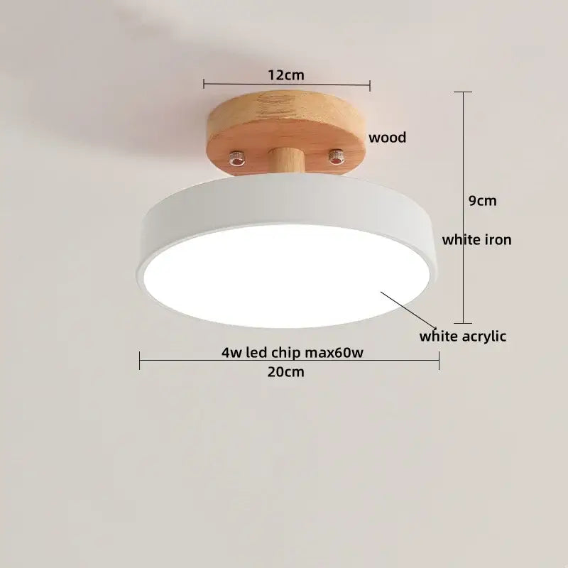Gray Acrylic Wood Ceiling Light