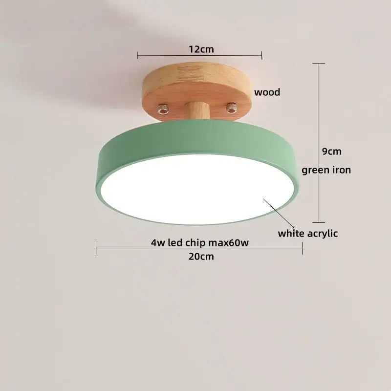 Gray Acrylic Wood Ceiling Light