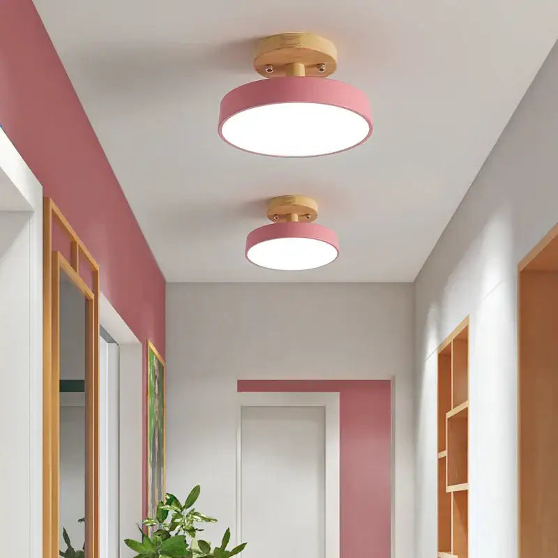 Gray Acrylic Wood Ceiling Light