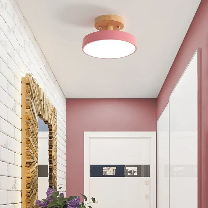 Gray Acrylic Wood Ceiling Light