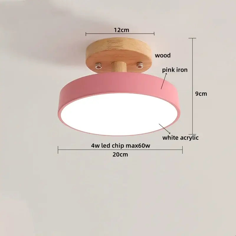 Gray Acrylic Wood Ceiling Light