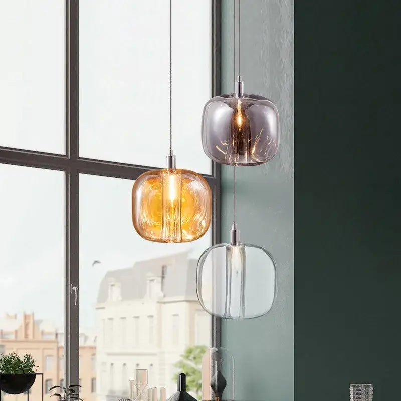 Amber Crystal Pendant Lights