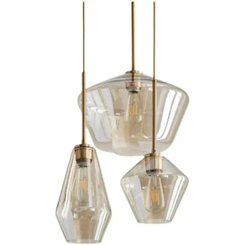 Amber Glass Pendant Lamp for Dining Rooms