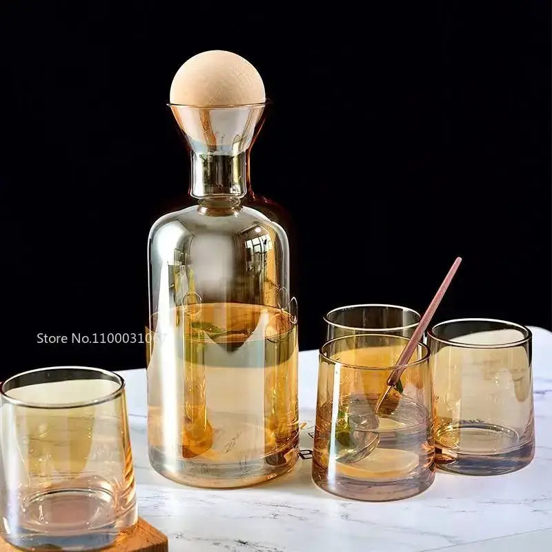 Amber Glass Water Pitcher