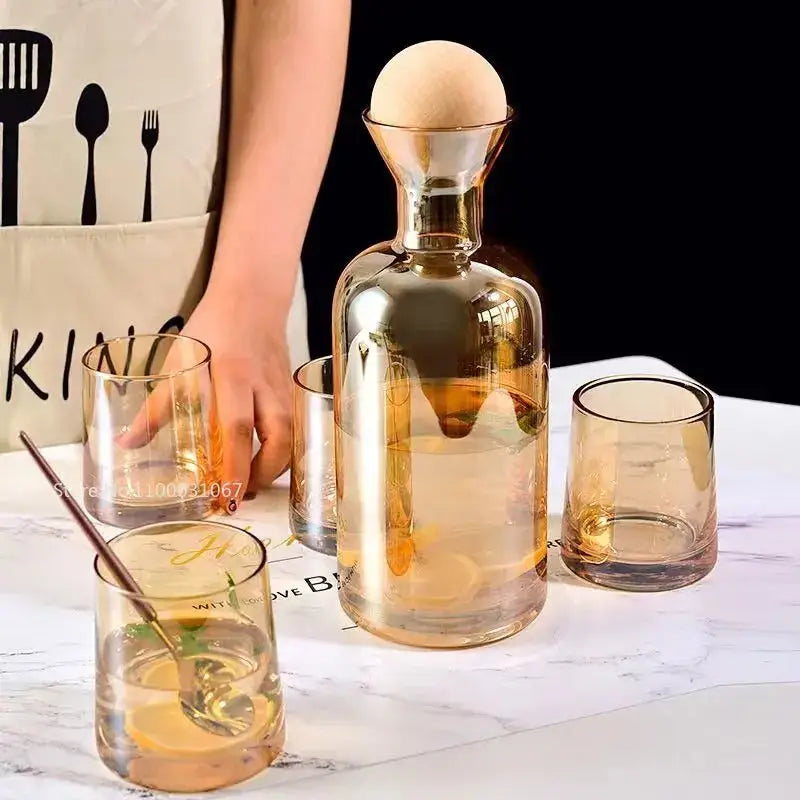 Amber Glass Water Pitcher