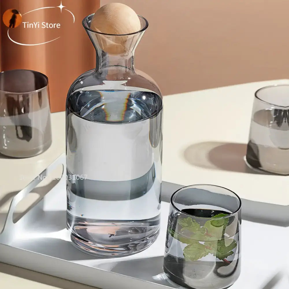 Amber Glass Water Pitcher