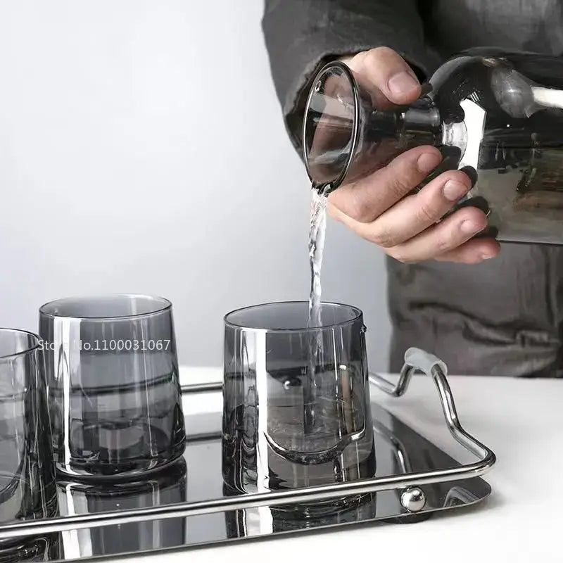 Amber Glass Water Pitcher