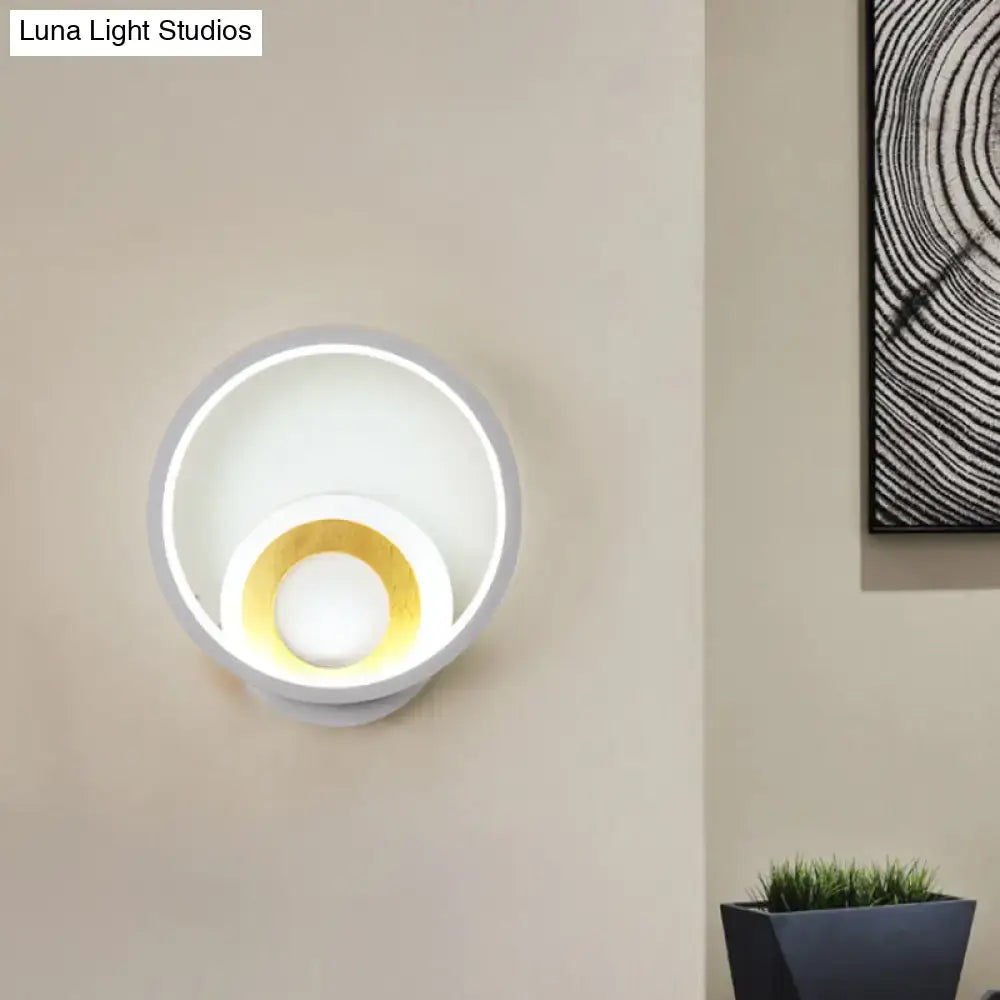Wood Double Ring Wall Lamp