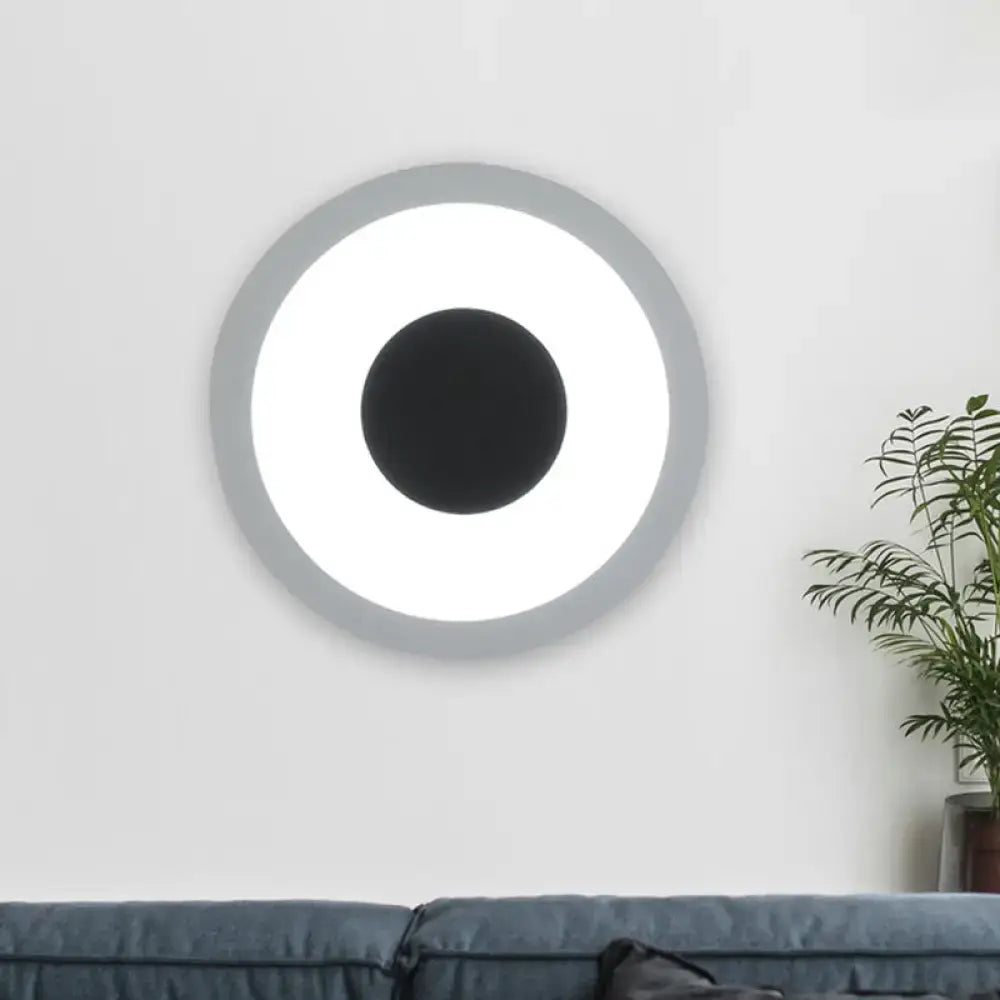 Black LED Circle Sconce