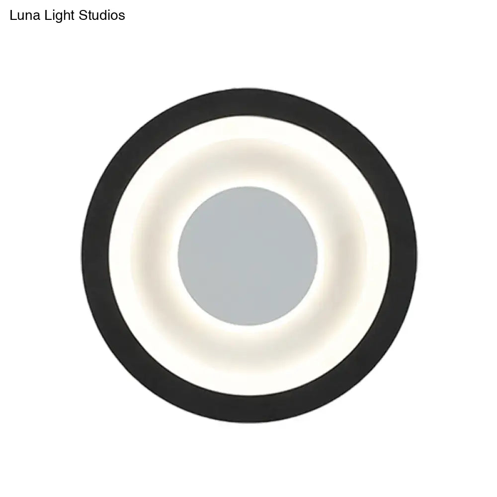 Black LED Circle Sconce