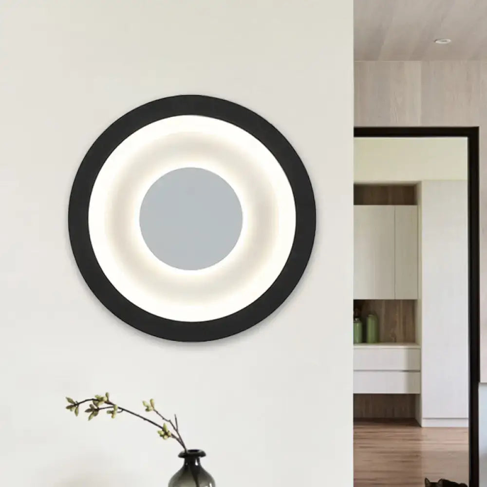 Black LED Circle Sconce