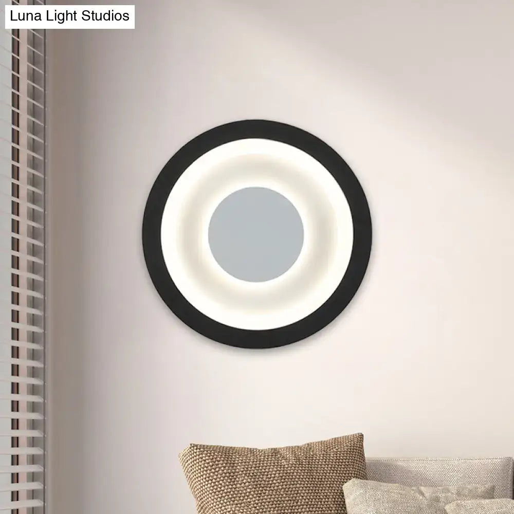 Black LED Circle Sconce