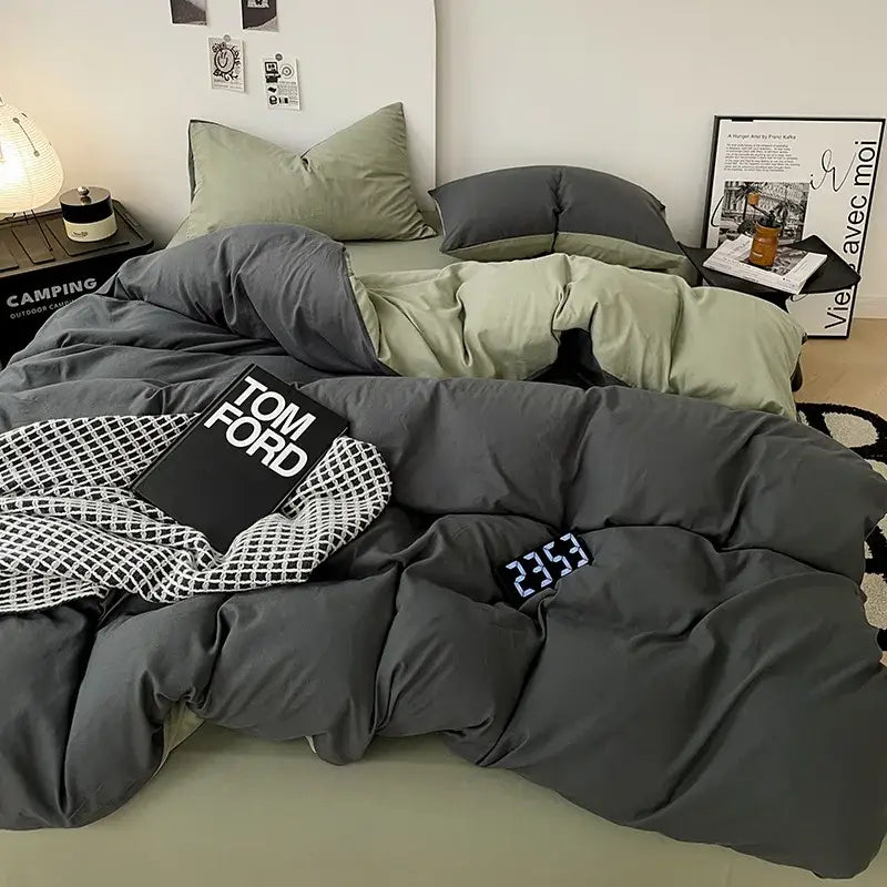 Gray Geometric Comforter Set