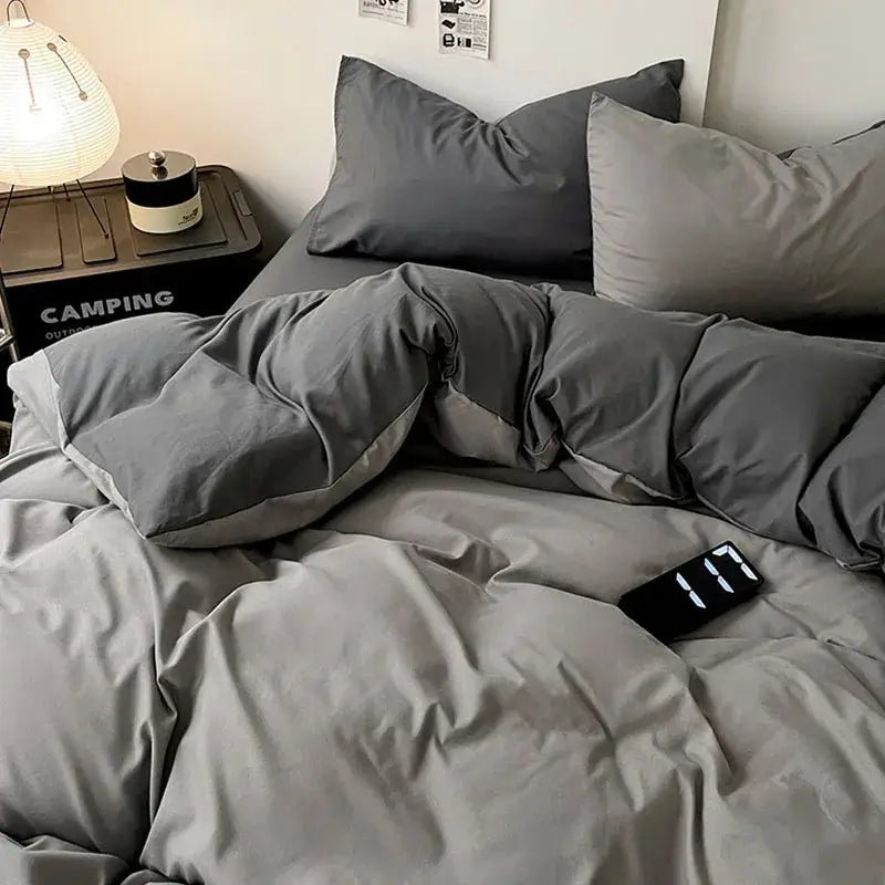 Gray Geometric Comforter Set