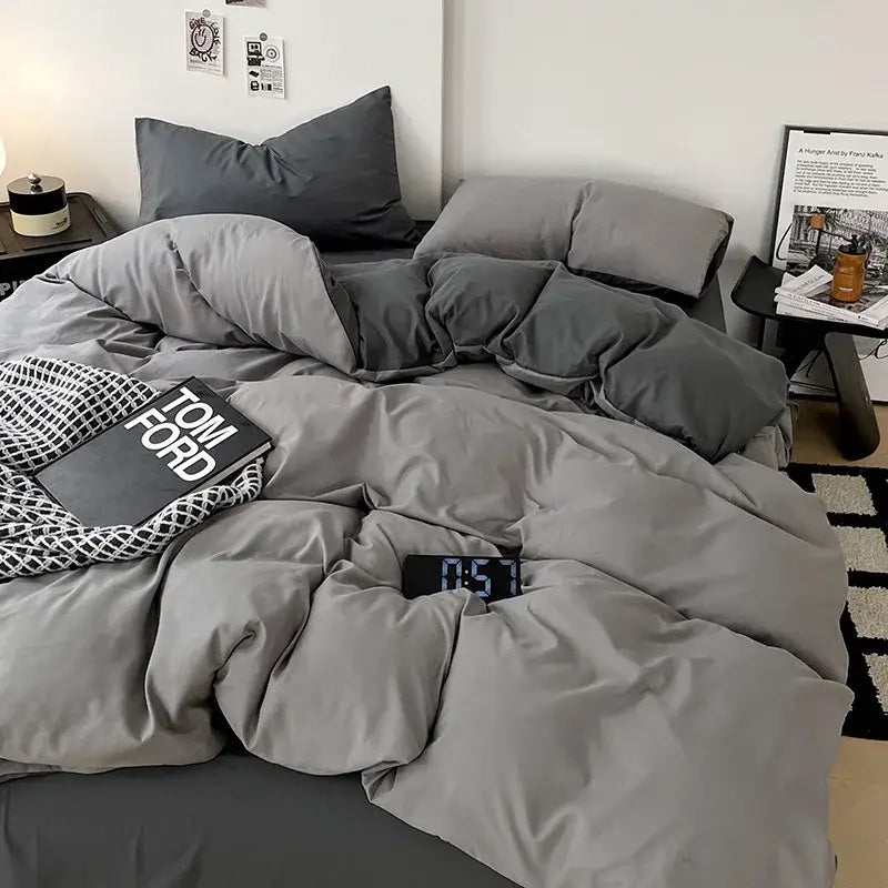 Gray Geometric Comforter Set
