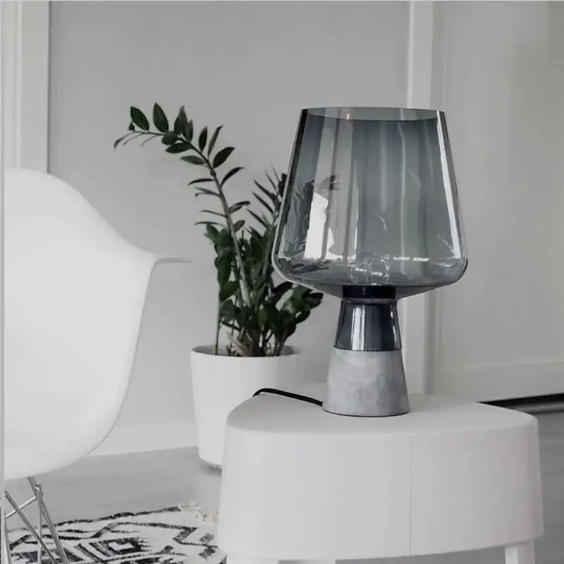 Gray Glass Concrete Table Lamp