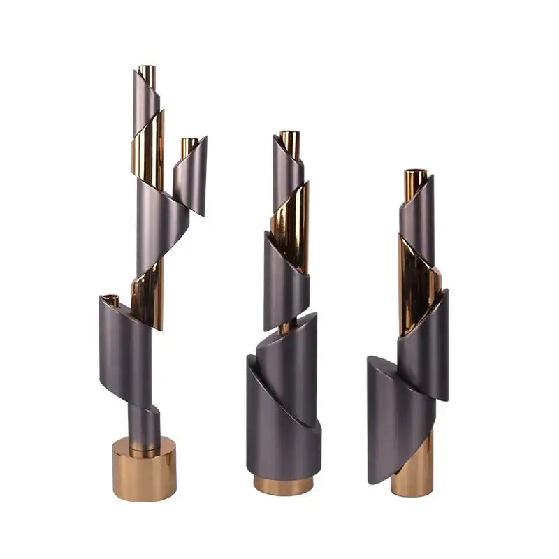 Gold Helical Candle Holder