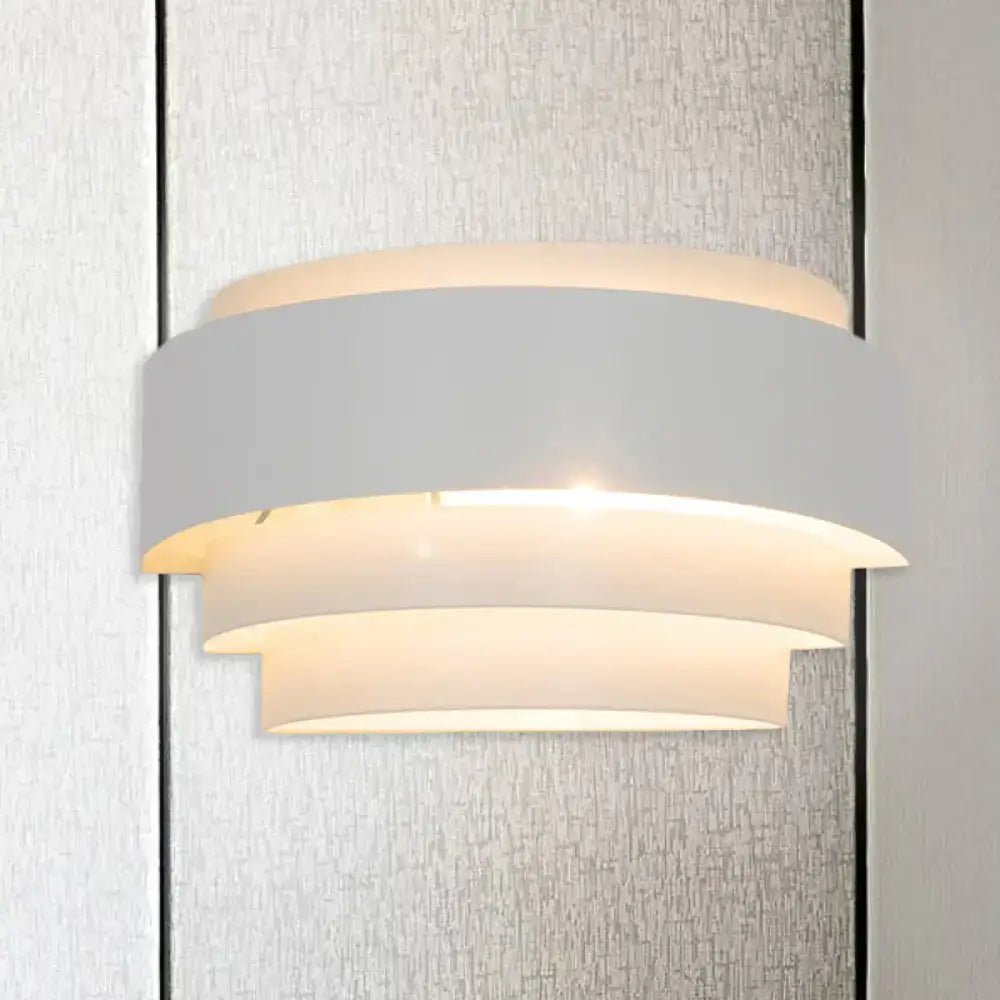 White Tiered Wall Sconce