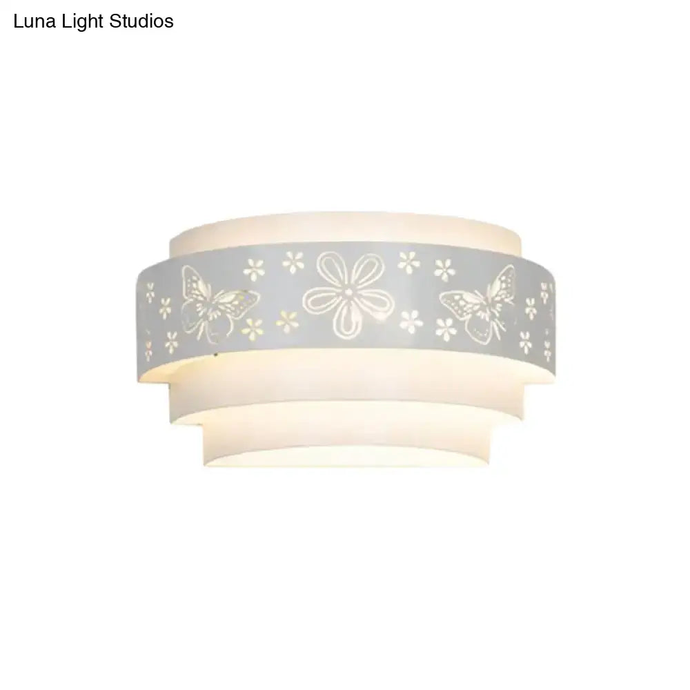 White Tiered Wall Sconce