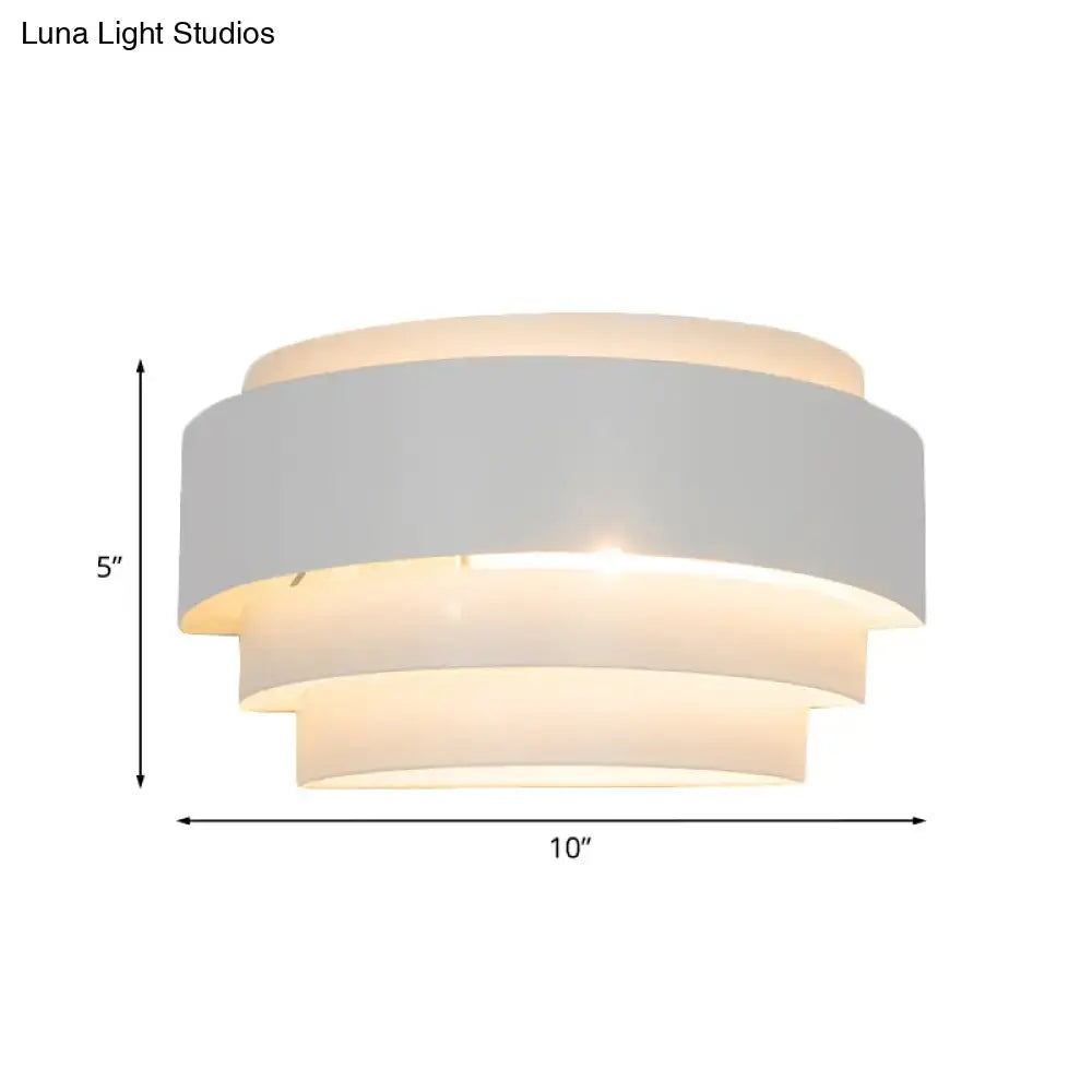 White Tiered Wall Sconce