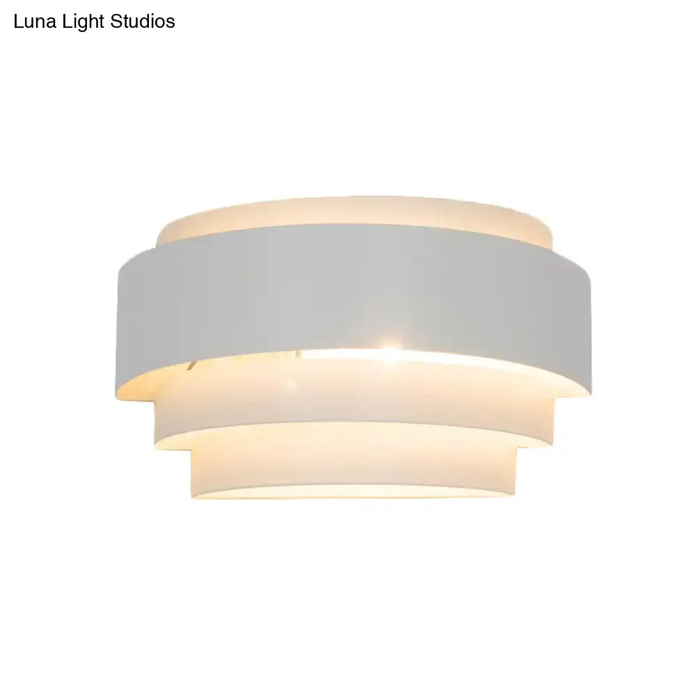 White Tiered Wall Sconce