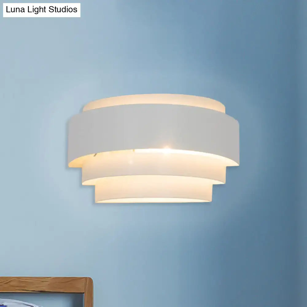 White Tiered Wall Sconce