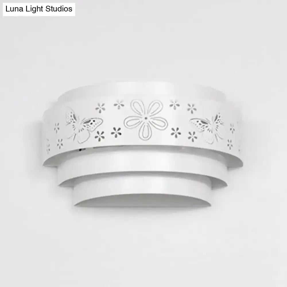 White Tiered Wall Sconce