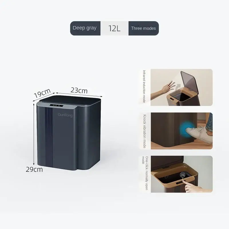 Gray Smart Sensor Trash Can
