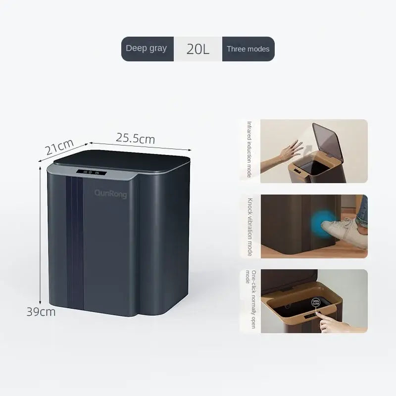 Gray Smart Sensor Trash Can