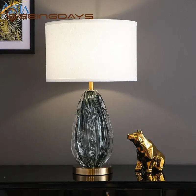 Gray Swirl Crystal Lamp