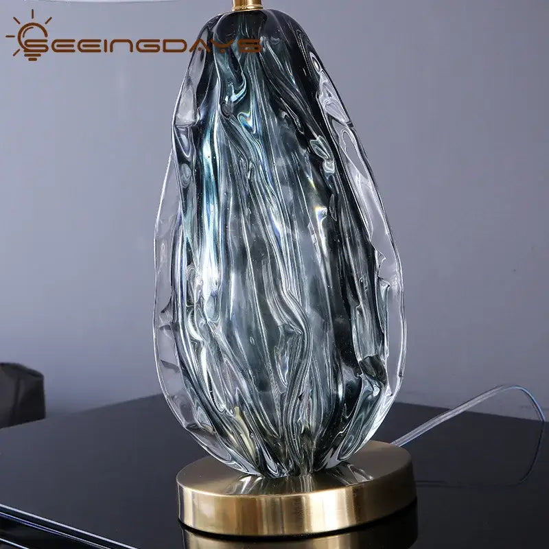 Gray Swirl Crystal Lamp