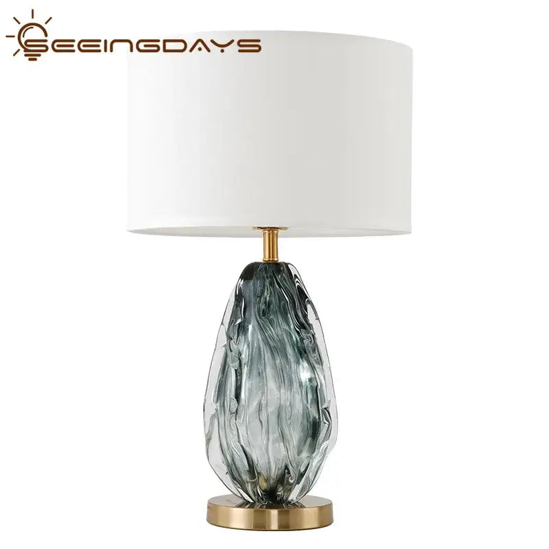 Gray Swirl Crystal Lamp