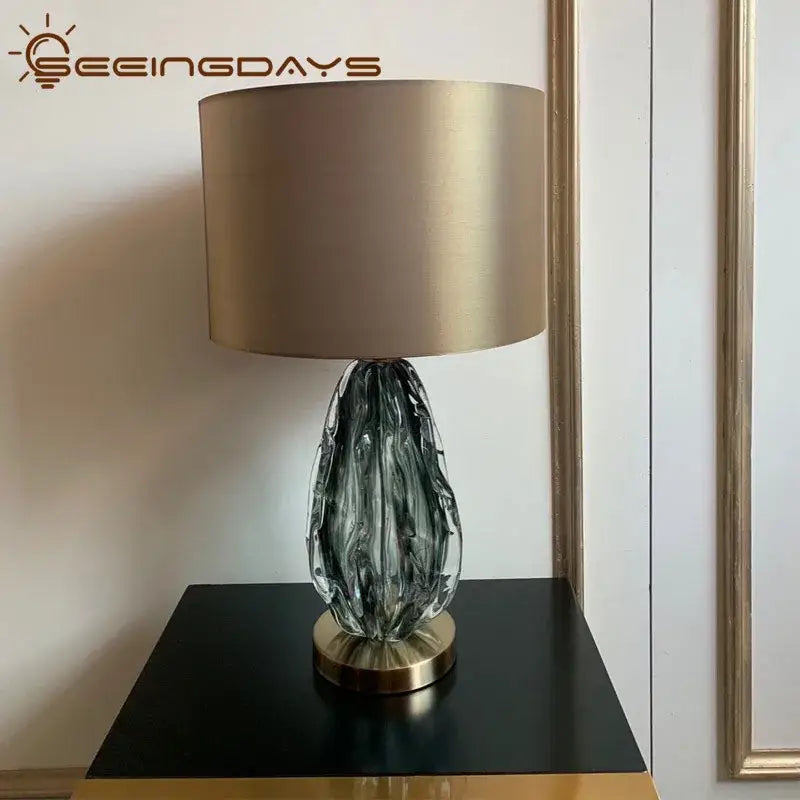 Gray Swirl Crystal Lamp