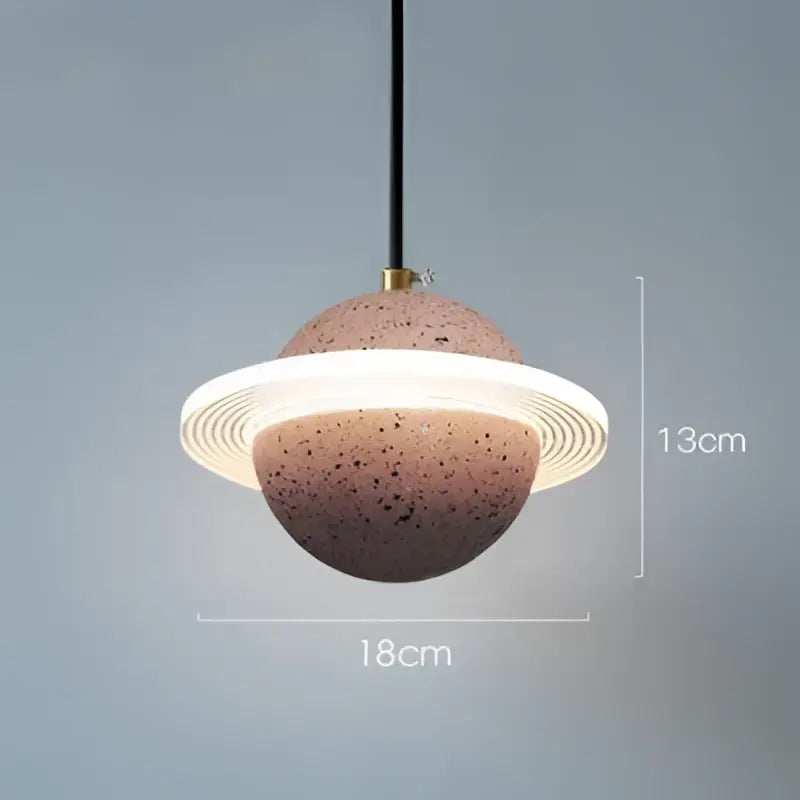 Gray Cement Pendant Light Planetary Design