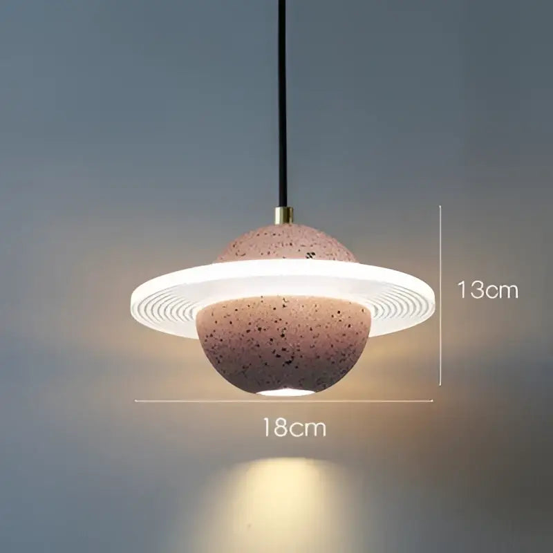 Gray Cement Pendant Light Planetary Design
