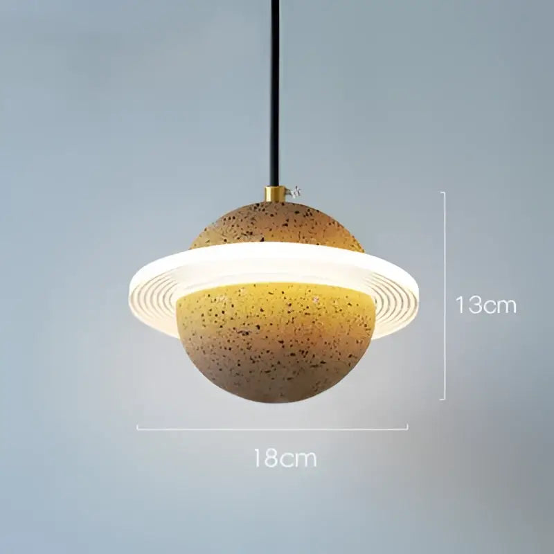 Gray Cement Pendant Light Planetary Design