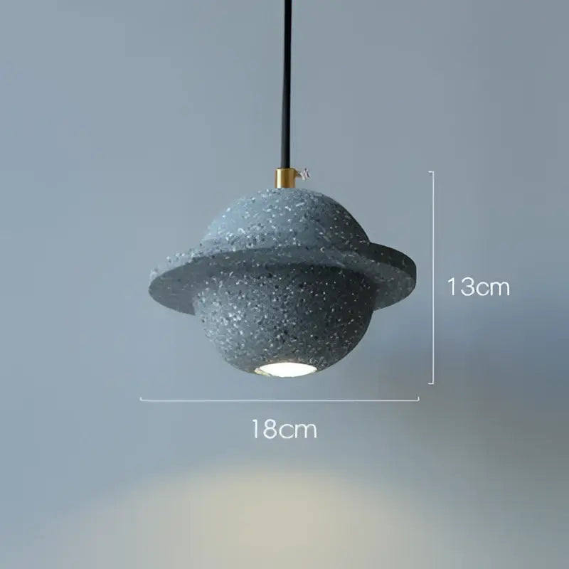 Gray Cement Pendant Light Planetary Design