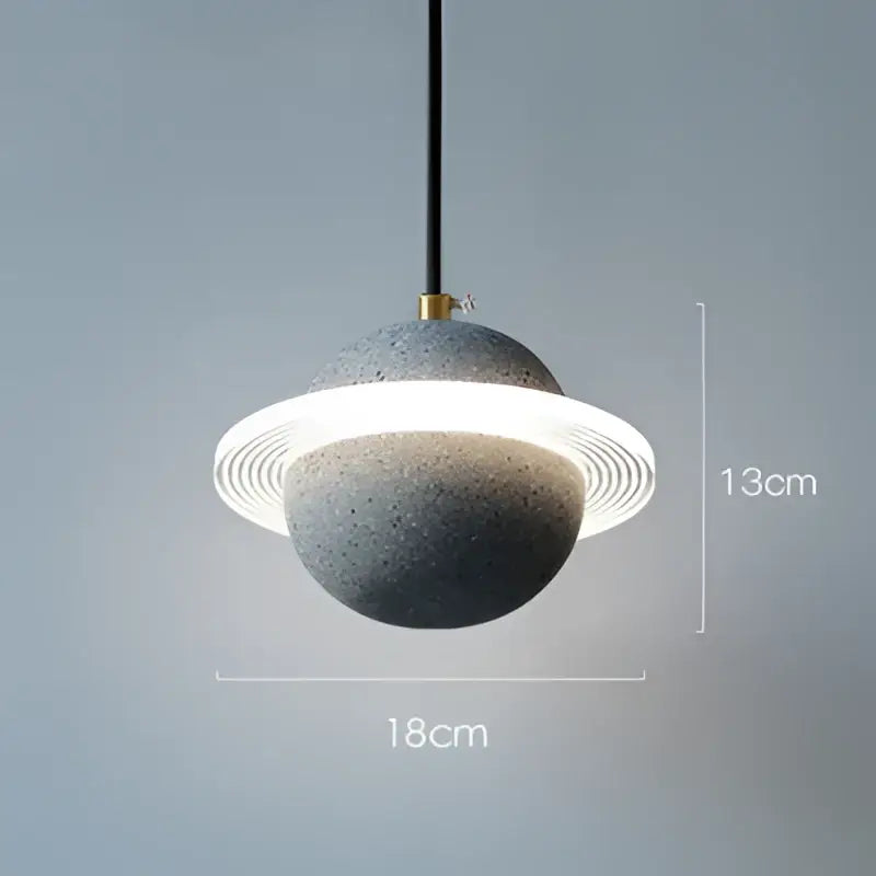 Gray Cement Pendant Light Planetary Design