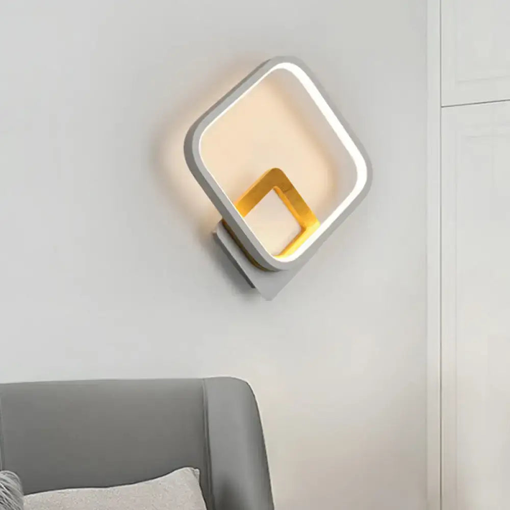 Gray Yellow Square Sconce