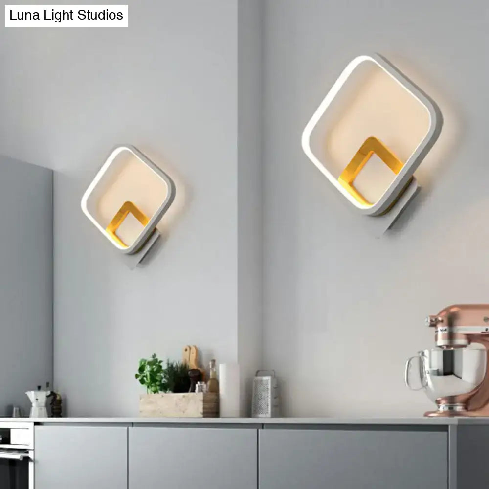 Gray Yellow Square Sconce