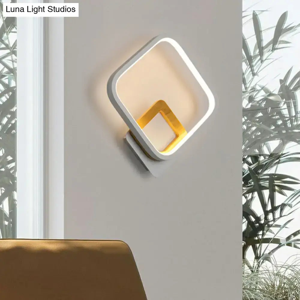 Gray Yellow Square Sconce