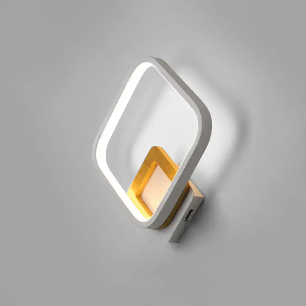 Gray Yellow Square Sconce