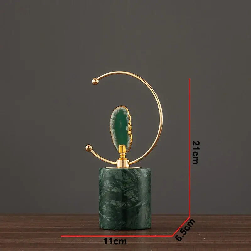 Green Gold Agate Sculpture