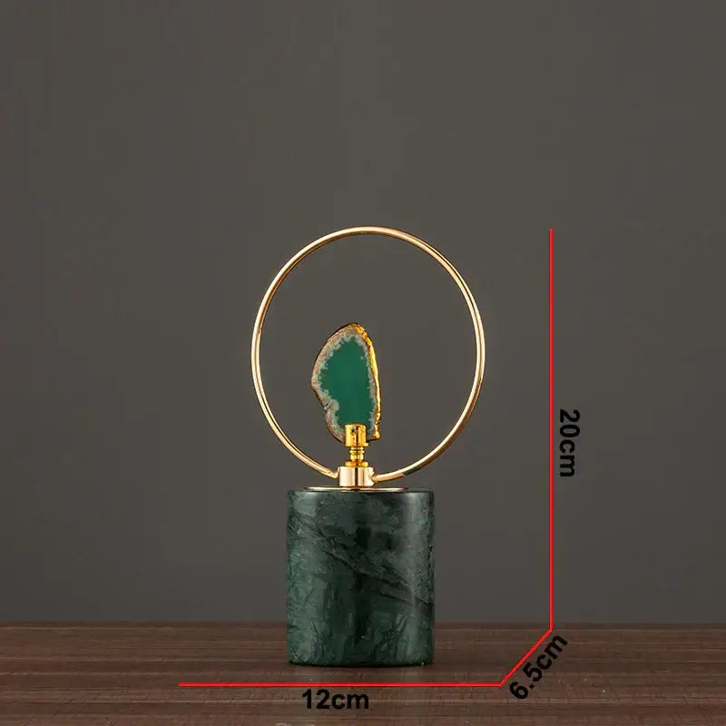Green Gold Agate Sculpture