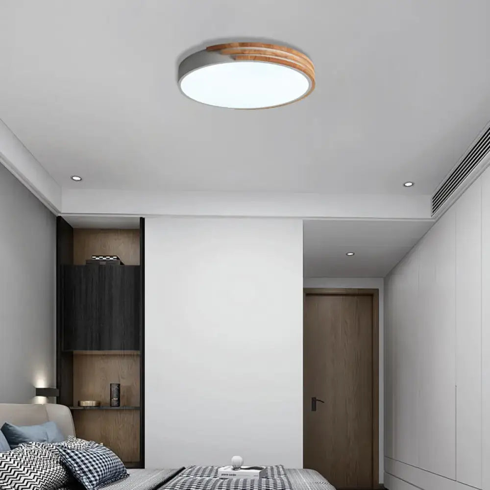 Green Wood Ceiling Light