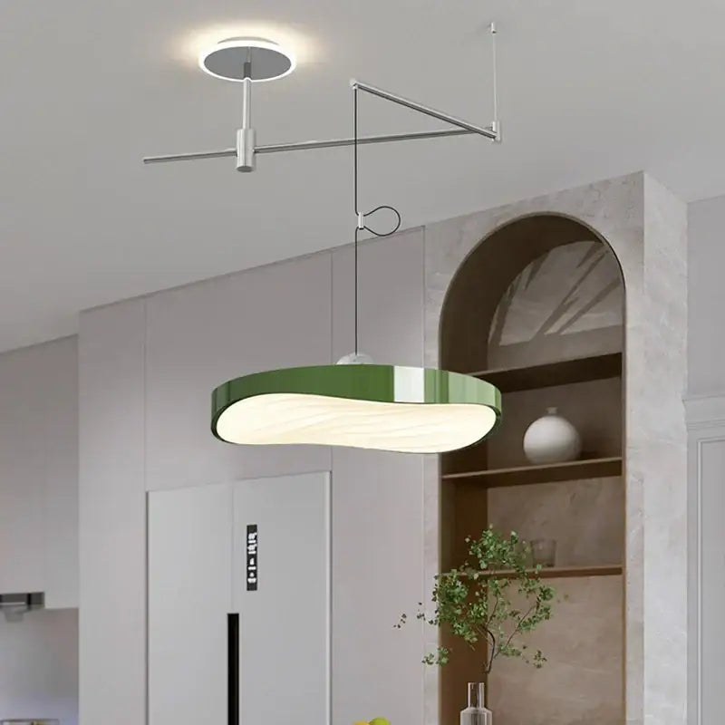 Green Curved Pendant Chandelier
