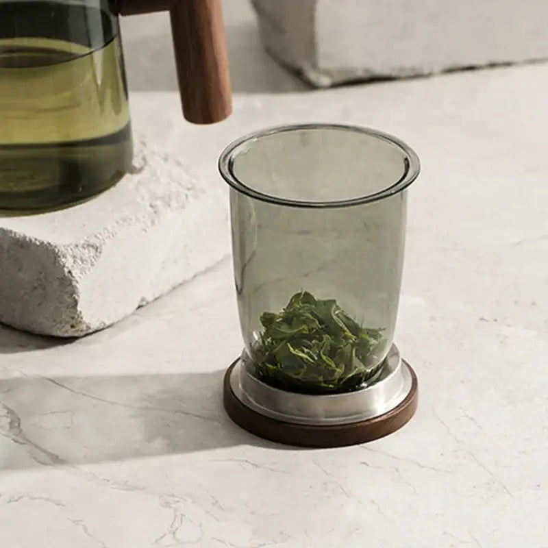 Green Gray Glass Tea Set