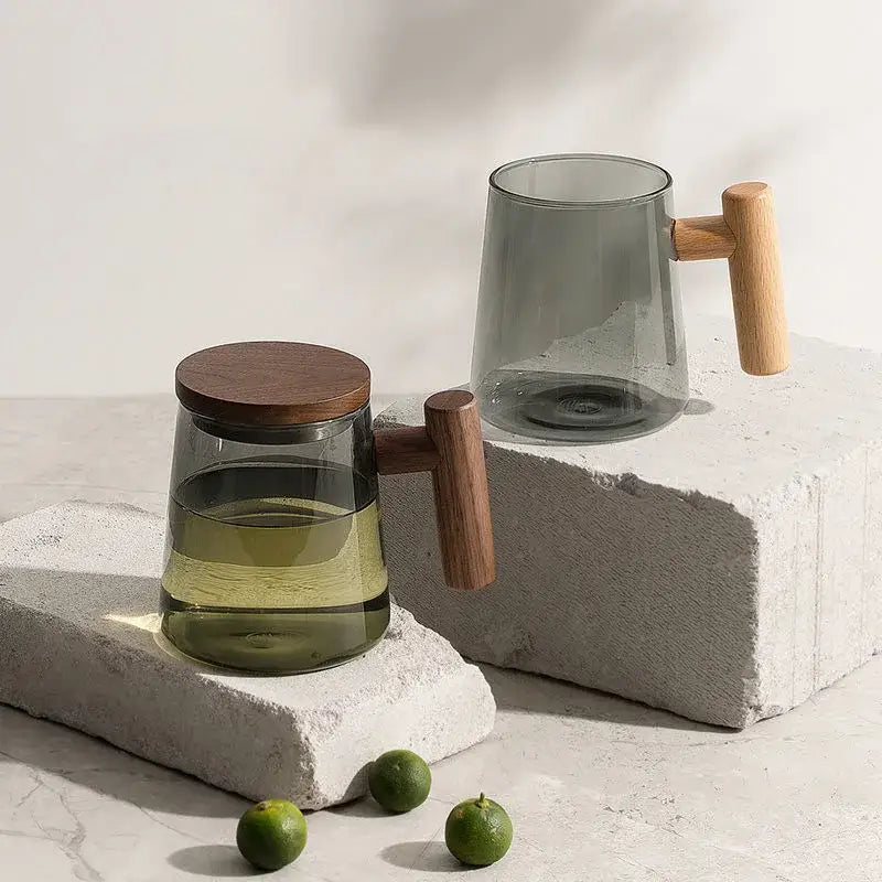Green Gray Glass Tea Set